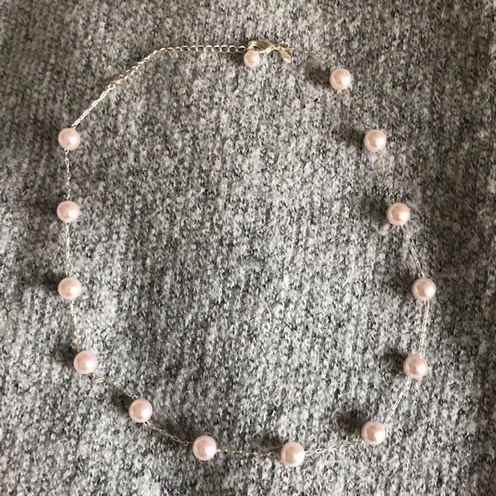 Pink Pearl Chain Necklace